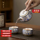 傳承令鎏銀青花一壺兩杯蓋碗單個高檔防燙泡茶中式功夫茶具家用茶壺蓋碗 一壺兩杯