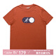 AKSERIESAK男裝2024年夏季新品輕復(fù)古純棉圓領(lǐng)太空主題印花短袖T恤2300501 橙色 S