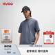 HUGO雨果【七夕節(jié)禮物】【100%棉 男女同款】棉質針織寬松情侶短袖T恤 462-藍灰色 L