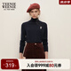 Teenie Weenie小熊女裝春季簡(jiǎn)約時(shí)尚休閑雙層高領(lǐng)針織毛衣打底衫