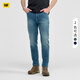 卡特（CAT）25季新品男士經(jīng)典百搭水洗錐形收腳口修身牛仔褲商場(chǎng)同款 中藍色 32
