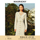 MAXRIENY【波動心弦】法式復(fù)古氛圍感魚尾裙修身V領(lǐng)蕾絲連衣裙 米白 S 01
