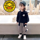 G.DUCKKIDS品牌童裝女童衛(wèi)衣套裝女寶寶洋氣秋裝小童衣服兒童春秋運動兩件套 黑色 【標準尺碼】 100 身高100左右
