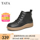 他她（TATA）厚底英倫馬丁靴女靴子氣質(zhì)黑色早秋短靴新款7A442DD4 黑色 37