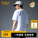 卡賓男裝 創(chuàng)意logo火焰T恤2025夏季新款卷邊貼布繡 漂白色02 M /170/48