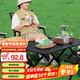 奇晟銘源戶外桌便攜椅折疊蛋卷桌野餐庭院露營燒烤桌120*60黑色 LC-0139