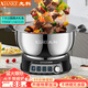 先科（XIANKE）電炒鍋多功能一鍋多用不銹鋼電熱鍋電蒸鍋燉蒸煮一體大功率蒸包子電煮鍋大容量電火鍋無(wú)涂層2025 5.5L 【34CM無(wú)籠-定時(shí)款】四開(kāi)關(guān)-3-4人 升級特厚加深款+干燒斷電保護