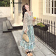 拉夏貝爾（La Chapelle）法式針織鏤空開衫連衣裙套裝女2025春季度假風(fēng)減齡顯瘦長(zhǎng)裙兩件套 藍(lán)色連衣裙兩件套 M 115斤內(nèi)