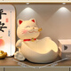 日本輕奢高檔進(jìn)門(mén)口玄關(guān)放鑰匙收納擺件入戶(hù)鞋柜置物客廳狗裝飾品 招財貓收納盤(pán) 白色