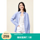 全棉時代（PurCotton）【郭晶晶同款】2024秋新品女士休閑通勤百搭梭織牛仔襯衫 朗日藍(lán) L 165