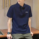 阿迪達斯（adidas）短袖T恤男士2025夏季新款運動(dòng)服透氣翻領(lǐng)POLO衫上衣商務(wù)半袖 JI9053藏青 M 推薦135-155斤