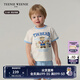 Teenie Weenie Kids小熊童裝25夏季新款男女寶寶印花短袖短褲套裝 藍(lán)色 110 cm