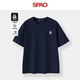 SPAOSP100%純棉短袖T恤男女2025夏季新款舒適親膚上衣SPDX25SD01XY 藏青/象牙熊-貼布繡 XL