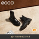 愛步（ECCO）切爾西靴女 女士百搭厚底增高牛皮靴 革新214793 黑色21479351052 37