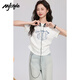 MJ STYLE正肩修身短袖T恤女2026夏辣妹修身顯瘦ins風(fēng)韓版潮流百搭短款上衣