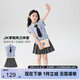 左西女童夏裝套裝2025新款兒童學(xué)院風(fēng)女孩夏季襯衫百褶裙潮 藍(lán)色 140
