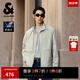 杰克·瓊斯（JACK&JONES）25年男裝秋季外套男休閑純色寬松拉鏈口袋長袖簡約立領(lǐng)外套上衣 C02倫敦霧 M （175）