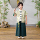 DOMIAMIAKIDS兒童漢服男童國風(fēng)套裝夏季女童新中式唐裝演出服寶寶古風(fēng)禮服 新中式套裝男 140