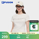 FILA FUSION斐樂(lè)潮牌女子針織短袖衫2025夏季新款時(shí)尚修身短袖T恤 云白色-WT S 160/80A/S