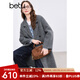 百圖betu女裝冬季新款毛呢外套西裝領(lǐng)羊毛雙面呢大衣女2411T20 灰色 S