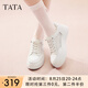 他她（TATA）小白鞋厚底女鞋2025夏季新款網(wǎng)面透氣休閑鞋板鞋松糕底WJN28BM5 白色 36