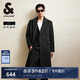 杰克·瓊斯（JACK&JONES） 秋黑色休閑靜奢風(fēng)中長款舒適純色毛呢大衣外套上衣男裝224327006