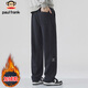 大嘴猴（paul frank）褲子男士重磅衛褲男秋冬季潮牌寬松休閑褲男褲運動(dòng)褲黑色加絨 2XL