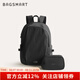BAGSMART雙肩包輕行背包男女多功能通勤大容量出差書包大學(xué)生電腦包旅行包 黑色（可容納15.6英寸筆記本）
