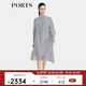PORTS商場(chǎng)同款早秋新款女裝撞色LOGO印花襯衫連衣裙LD9D129QPT117 奶白色印花 XS (2)