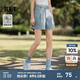 森馬（Semir）【涼感】牛仔褲女2024夏季A字褲氣質(zhì)短褲白色褲子 牛仔淺藍(lán)88101 25