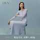 【可機(jī)洗黃金羊毛】OVV2022秋冬新款女裝經(jīng)典羅紋長袖針織羊毛開衫 紫灰B8 M