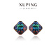 XUPING旭平首飾仿水晶時(shí)尚氣質(zhì)通勤百搭肥方耳釘送禮飾品 火山色