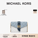 MICHAEL KORS邁克高仕 MK Charm 中號(hào)老花鏈條單肩包 海軍藍(lán)混色 407 NS
