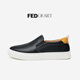 FED2025新款男休閑板鞋真皮樂(lè )福鞋春夏頭層牛皮增高一腳蹬懶人鞋 黑色 38