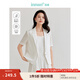 茵曼（INMAN）【商場(chǎng)同款】萊賽爾亞麻小西裝2025夏女裝新款短袖短外套上衣 珍珠白 S
