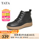他她（TATA）厚底英倫馬丁靴女靴子氣質(zhì)黑色早秋短靴新款7A442DD4 黑色 37