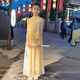 葉余女童漢服套裝2025夏季新款兒童新中式演出服中大童國風(fēng)夏裝兩件套 黃色(無袖漢服兩件套) 150 (身高135-145厘米)