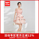 IEF/愛(ài)依服連衣裙夏女2025新款甜美公主風(fēng)絕美小裙子網(wǎng)紗拼接中裙 粉杏花 S