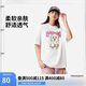 李寧運(yùn)動(dòng)短袖女子2025春夏新款卡通LOGO印花寬松百搭T恤上衣AHSV760