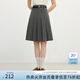 范思藍(lán)恩范思藍(lán)恩減齡學(xué)院風(fēng)百褶裙女2025春裝高腰顯瘦百搭a字半身裙1057 灰色(短款） M