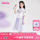 笛莎（DEESHA）童裝女童國風套裝連衣裙2025夏季新款兒童女孩裙子套裝漢服裙 夢幻紫 160