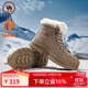 駱駝冬季雪地靴登山防寒保暖加絨工裝情侶懶人毛毛鞋P14W307607沙色42
