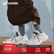 FILA FUSION斐樂(lè )潮牌女鞋 硬糖丨奶茶上新厚底鞋子2025新款老爹鞋 香雪白/太空銀-WS 37.5