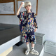 哈羅小黃鴨（G.DUCKKIDS）男童夏裝2025新款套裝時(shí)髦兒童裝夏季潮男孩短袖痞帥風(fēng)襯衫兩件套 花色 120 cm