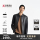勁霸男裝秋冬翻領(lǐng)綿羊皮純色簡(jiǎn)約時(shí)尚休閑皮裝|NPLE3350 黑色 L