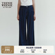 Teenie Weenie小熊女裝牛仔褲2025年夏季休閑通勤寬松舒適闊腿長(cháng)褲 深藍色 XS