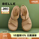 百麗（Belle）簡約扭結(jié)休閑涼鞋女商場款厚底涼鞋A9S1DBL4 杏色 36 (230mm)