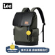 LEE雙肩包男大容量戶(hù)外通勤背包女旅行包輕便登山包電腦包大學(xué)生書(shū)包 墨綠色【帶品牌聯(lián)名款笑臉掛件】