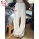CS.LION美式字母刺繡波點(diǎn)休閑褲女2025新款高腰寬松慵懶顯瘦直筒闊腿長(cháng)褲 波點(diǎn)長(cháng)褲 L 110-120斤