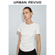 UR2025夏季新款女裝時(shí)尚修身褶皺收腰圓領(lǐng)短袖T恤UWM450063